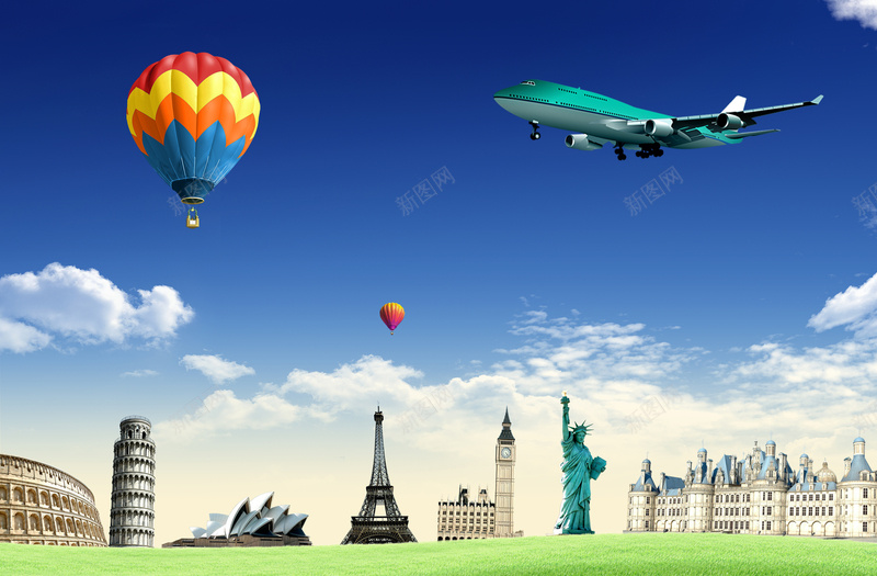 旅游旅行海报背景jpg设计背景_88icon https://88icon.com 旅游 旅行 海外 留学 飞机 热气球 广告 海报 背景 PSD 素材