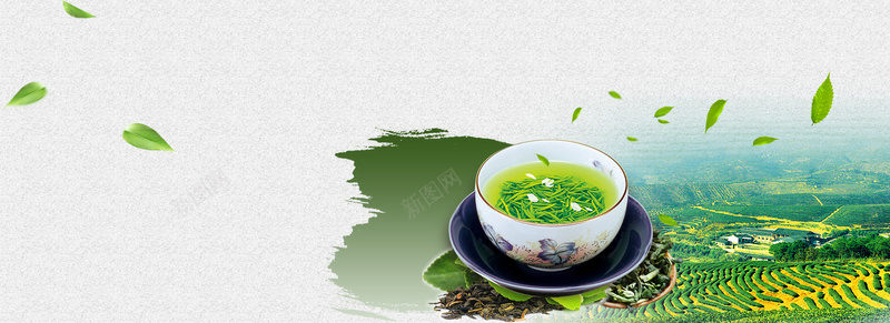 茶道海报banner背景psd设计背景_88icon https://88icon.com 叶子 绿色 茶杯 茶道 茶 茶水 茶叶 茶园 落叶 清静 海报banner