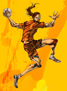 橘黄篮球运动体育背景素材背景