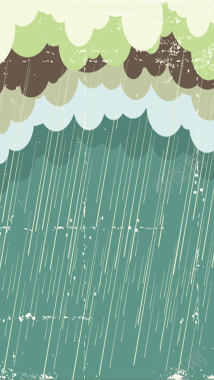 绿色雨天矢量图H5背景背景