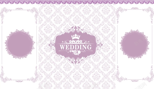 欧式紫色浪漫婚礼背景背景