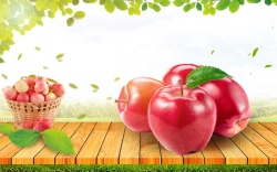 水果店展板背景原生态农家苹果海报高清图片