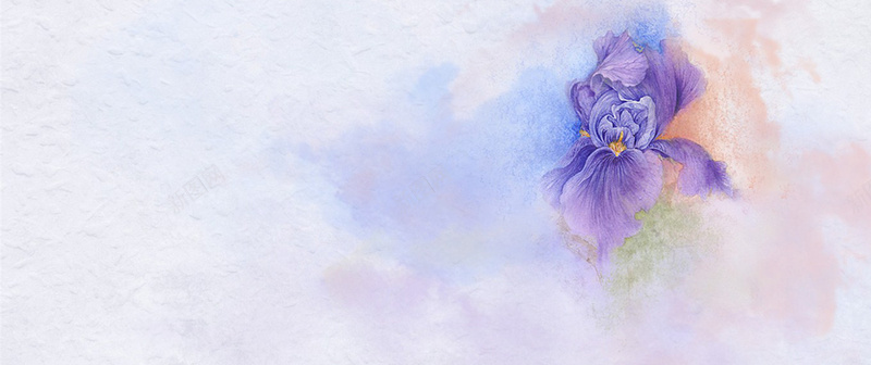 紫色手绘花朵背景背景