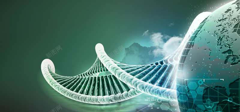 基因转基因科技绿色海报背景背景