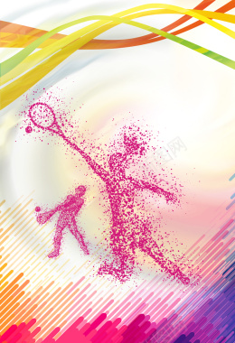 青少年网球运动比赛海报背景素材背景