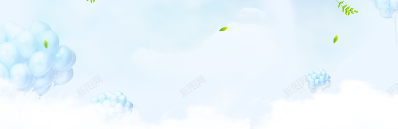 卡通蓝天梦幻蓝色banner背景psd设计背景_88icon https://88icon.com 卡通 童趣 手绘 文艺 小清新 简约 几何 素材 广告 设计 背景 蓝天 白云 热气球 树叶