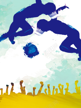 小清新校园足球比赛海报背景素材背景