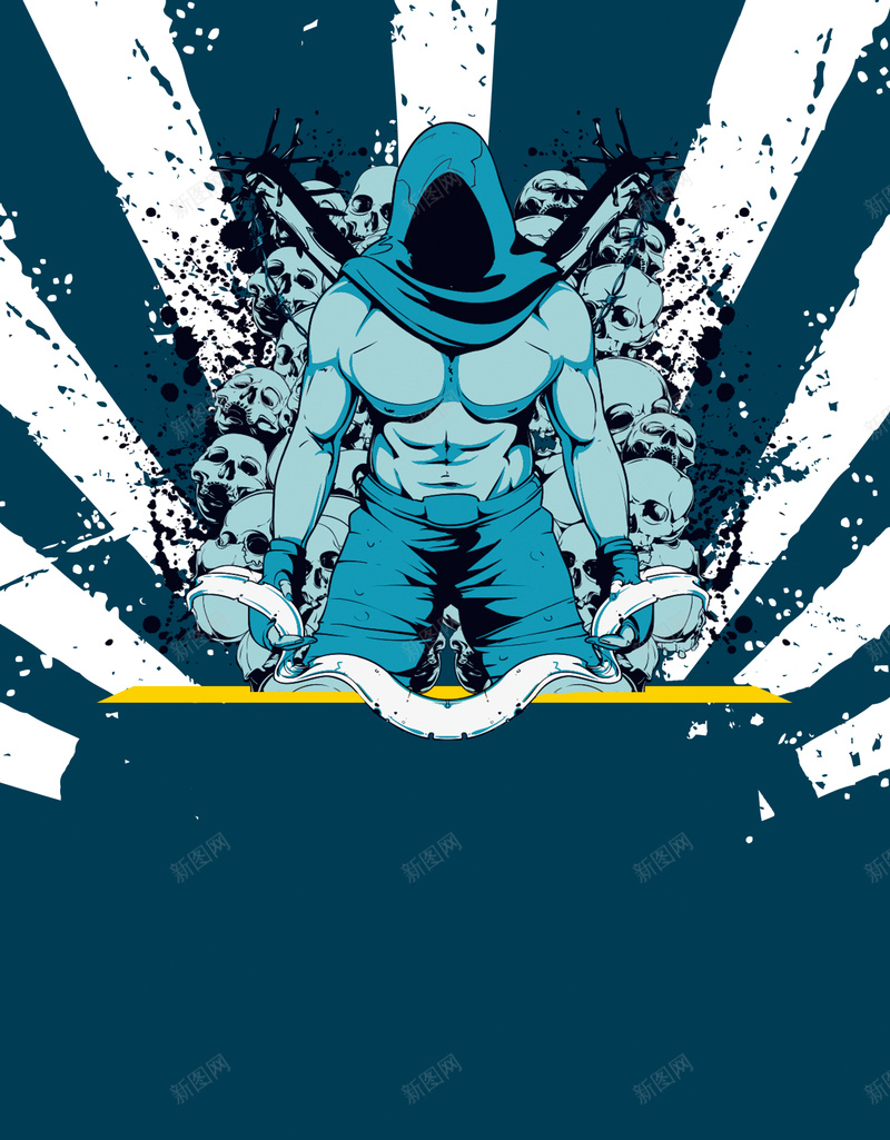 矢量卡通插画海报背景素材psd设计背景_88icon https://88icon.com 健身 卡通 插画 矢量 蓝色 免费下载 酷炫 海报 背景