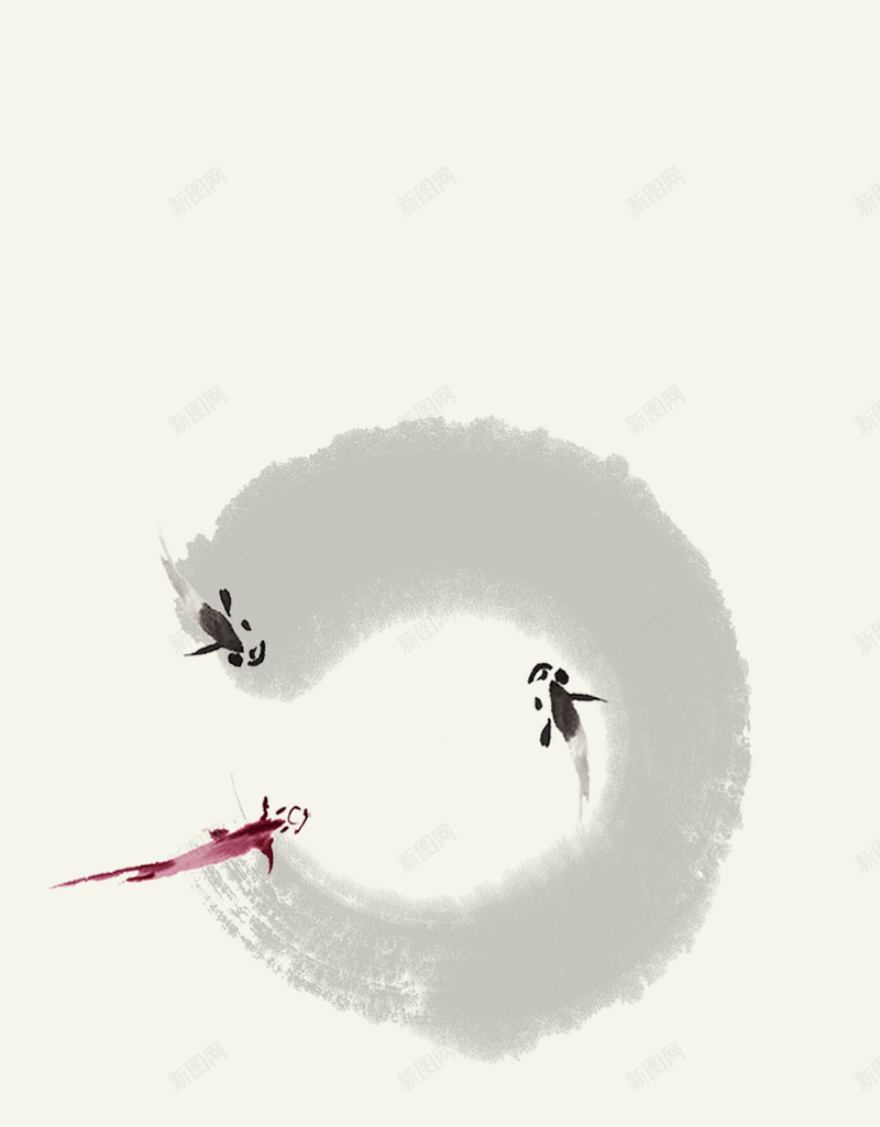 中国风水墨山水蓝色H5背景素材psd设计背景_88icon https://88icon.com 中国风 水墨 山水 蓝色 墨圈 H5背景 墨迹 鱼 大气