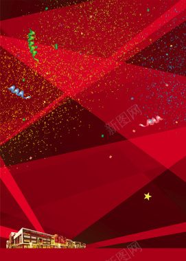 商场春节红色背景素材背景