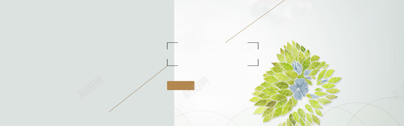 淘宝店招banner背景psd设计背景_88icon https://88icon.com 树 现代 绿色 叶子 海报banner 质感 纹理