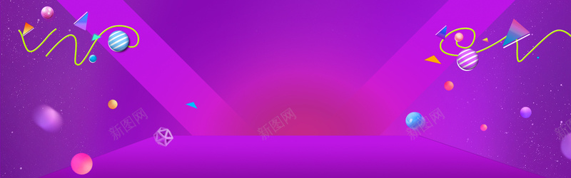 紫色几何家电数码背景banner背景