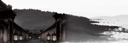 墨迹古建中国风古典背景高清图片