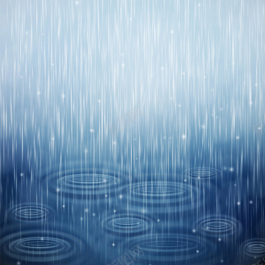 蓝色浪漫雨中水面主图背景背景