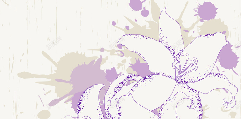 淡紫色花朵H5背景jpg设计背景_88icon https://88icon.com 浅色背景 淡紫色 花朵 H5背景 墨迹