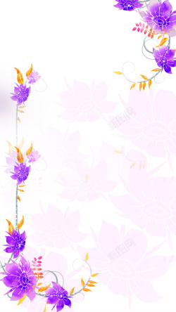 手机壁画唯美花朵花纹H5背景高清图片