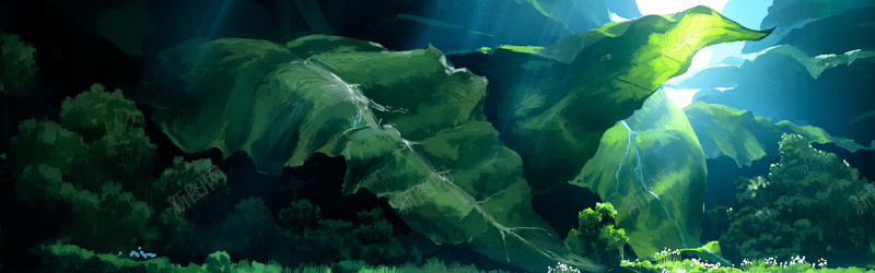 绿色手绘背景背景