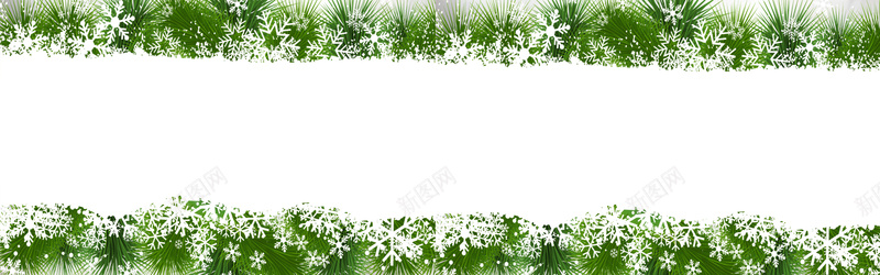 冬季雪花绿叶背景背景