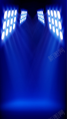 聚光灯舞台蓝色H5背景素材背景
