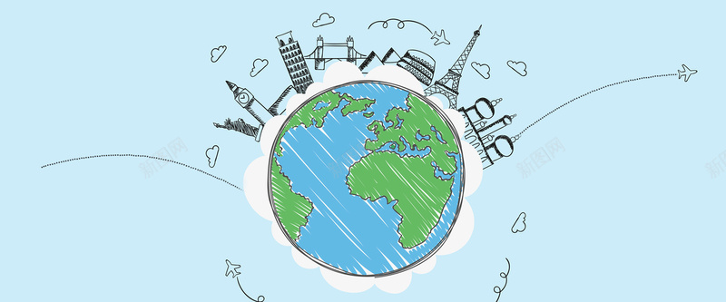 淘宝世界旅游背景图psd设计背景_88icon https://88icon.com 度假旅游 新年旅游 旅游宣传 春节旅游 欢乐旅游 地球 世界 蓝色 出游 背景