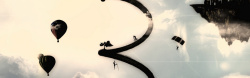 跳绳海报黑白热气球创意运动背景高清图片