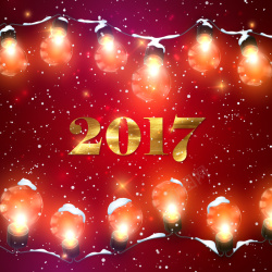 新年快乐灯图片新年狂欢2017红色气球背景素材高清图片