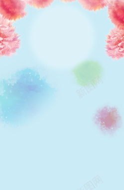 妇女节蓝色底花朵海报背景背景