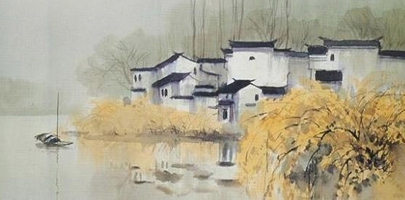 水墨画乡村房屋背景jpg设计背景_88icon https://88icon.com 水墨画 乡村 房屋 背景 山水中国 中国风