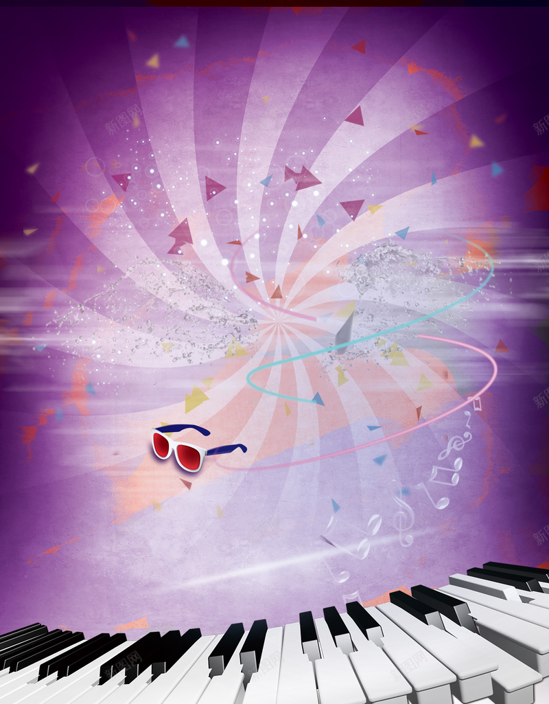 钢琴键海报背景素材psd设计背景_88icon https://88icon.com 海报 渐变 紫色 背景 音乐 矢量 几何 钢琴 音乐会 活动