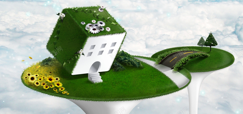 互联网科技环保绿色海报背景背景