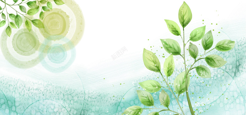 手绘树叶背景背景