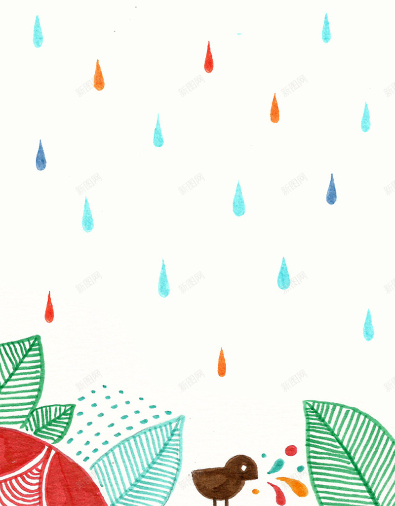 彩色雨点H5背景素材jpg设计背景_88icon https://88icon.com 彩色 雨点 叶子 动物 卡通 H5 童趣 手绘