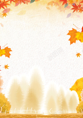 秋天来了秋叶海报背景