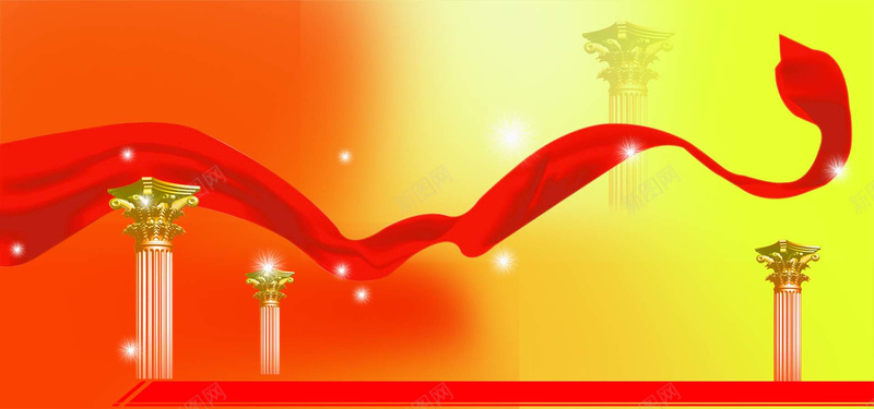 平面设计国庆通用中国风红黄海报背景背景