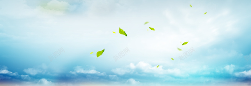 淡蓝色小清新背景psd设计背景_88icon https://88icon.com 淡蓝色 小清新 树叶 海报banner 文艺 简约