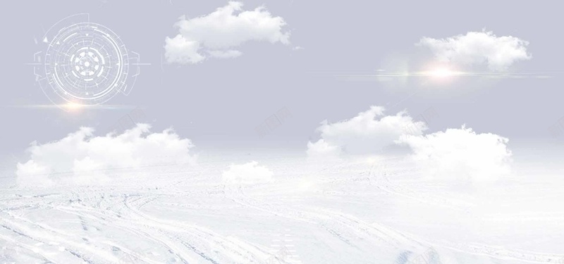 冬季白色大气电商雪地云朵banner背景背景