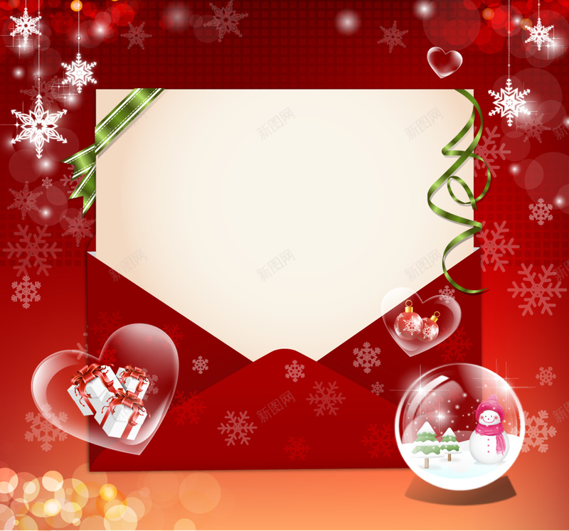 红色卡通信封背景psd设计背景_88icon https://88icon.com 信封 卡通 爱心 礼盒 红色 雪球 丝带 雪花 童趣 手绘