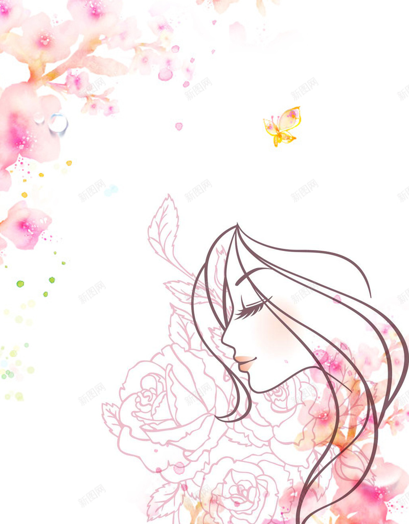 38女人节女孩浪漫背景素材psd设计背景_88icon https://88icon.com 女人节 妇女节 38 女孩 手绘 花朵 粉色 粉色花朵 浪漫背景 梦幻