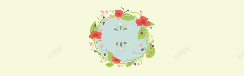 水彩花卉圆环背景jpg设计背景_88icon https://88icon.com 海报banner 简约背景 卡通 童趣 花朵 手绘花朵 手绘