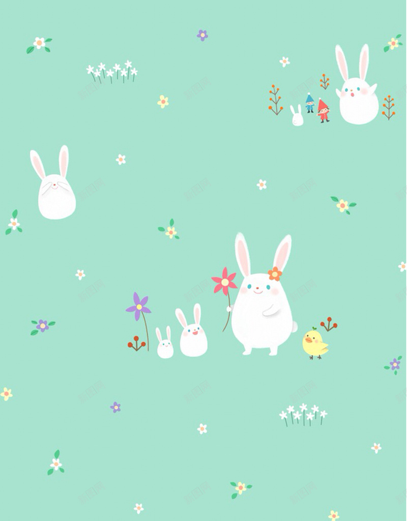 清新小兔子平面背景jpg设计背景_88icon https://88icon.com 兔子卡通 平面背景 无缝背景 小兔子 白色 兔子底纹 兔子 绿色背景