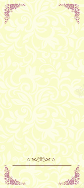 黄色温馨花朵底纹婚礼邀请涵背景素材背景
