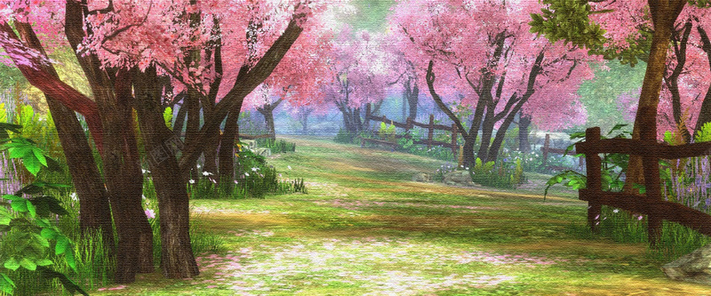 唯美的樱花林免费下载背景