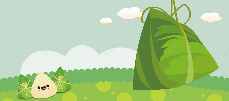 端午节卡通童趣绿色bannerpsd设计背景_88icon https://88icon.com 端午节大促 端午节素材 卡通粽子 端阳节 促销 端午节 端午节促节 母婴 卡通 童趣 手绘 电商