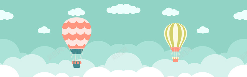 卡通热气球psd设计背景_88icon https://88icon.com 海报banner 卡通 手绘 童趣 温色