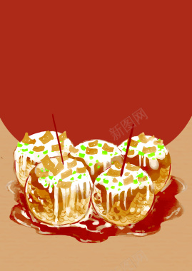 卡通水彩手绘甜点冰淇淋菜单背景素材背景