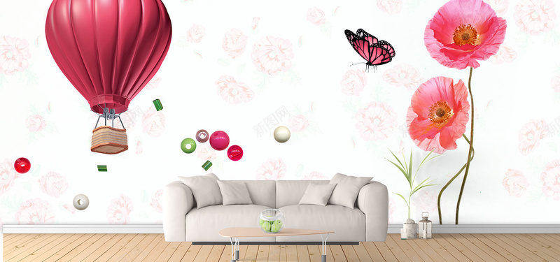 文化设计卡通艺术淘宝天猫banner背景psd设计背景_88icon https://88icon.com 背景 墙 素材 热气球 花朵 蝴蝶 沙发 瓶子 透明 木质地板 卡通 设计 文化艺术 几何