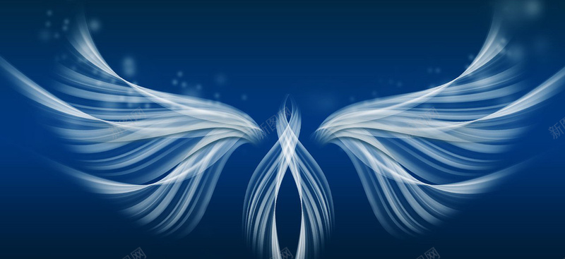 蓝色梦幻天使羽翼背景背景