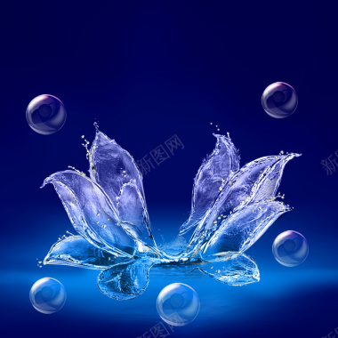 美白保湿祛痘蓝色水泡背景素材背景