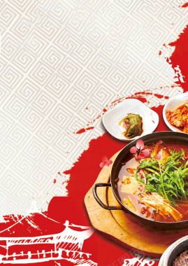 中国风美食文化宣传海报背景素材背景