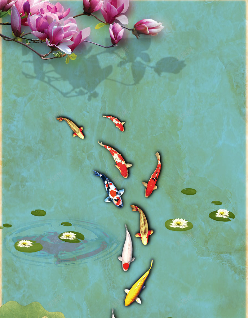 春节年年有鱼psd分层H5背景psd设计背景_88icon https://88icon.com 年年有鱼 新年 春节 祝福 鸡年 过年 金鱼 绿色 2017 H5背景